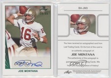 2021 Leaf Memories 1990 Base Green Spectrum /35 Joe Montana #BA-JM3 Auto HOF