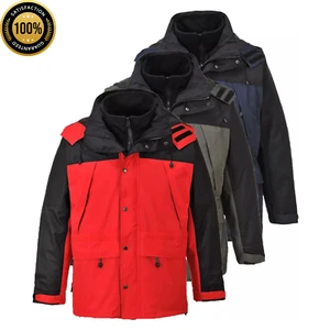 Portwest Orkney 3 in 1 Breathable Waterproof and Windproof Zipped Pockets Jacket - Picture 1 of 13