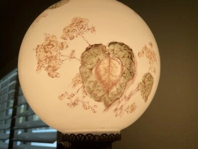 Antigua lámpara de pie con magnífico globo ~ ¡Electrificada lista para usar! Foto 1 de 4