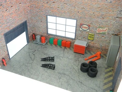 Diorama Model Kit - Model Car Display 1:24 Scale Brick Auto Service Garage - Image 1 of 4