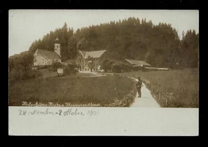 cartolina-postcard-carte postale GERMANY Kiefersfelden Kirche Messnergasthaus - Picture 1 of 1