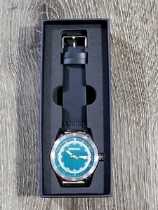 Breed Mechanic Mens Watch Leather Band Date Indicator Luminous Hands Teal Dial - Bild 1 von 5