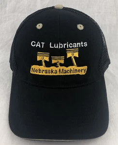 Caterpillar CAT Lubricants Mesh SnapBack Trucker Hat Cap Nebraska Machinery - Picture 1 of 11