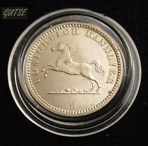 GERMANY (HANNOVER), GEORGE V, 1 GROSCHEN 1863 B, HORSE, UNCIRCULATED - Picture 1 of 2