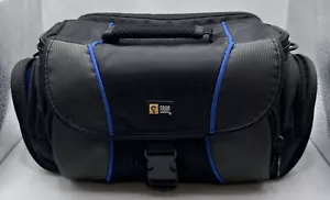 Case Logic Camera Soft Bag Case Black/Blue Nylon Zippered bag - Blue Interior - Picture 1 of 9