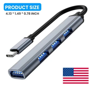 Adapter USB C HUB Type C 4 Port High Speed Multi USB Splitter PC Laptop Macboo о - Photo 1/10
