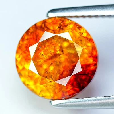 8,31 Ct Excelente Ronda 10,9 x MM 100% Natural Naranja Amarillento España Esfalerita Foto 1 de 4