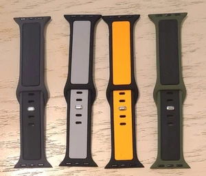 4-Pack Sport Bands for Apple Watch 38/40/41 mm -Soft Silicone Strap New - Photo 1 sur 4