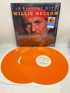 Willie Nelson 16 Biggest Hits 2 LP Set Exclusive Tangerine Orange Vinyl Country - Picture 1 of 10