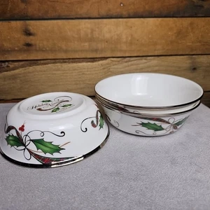 Lenox Holiday Nouveau Platinum White All Purpose Bowls 6 1/4" USA - Picture 1 of 4
