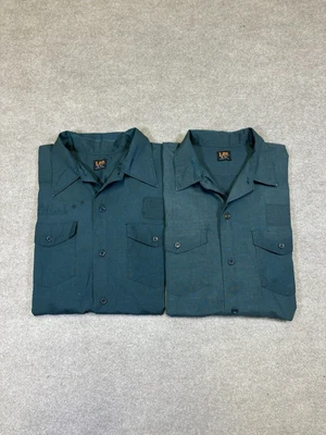 Lot Of 2 Vintage 60s Lee Work Shirt Button Up Short Permanent Press Men’s 16.5 - Image 1 of 4
