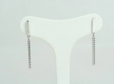 Orecchini pendenti da donna Tennis in Oro Bianco 18 Kt e Zirconi nuovi - Immagine 1 di 4