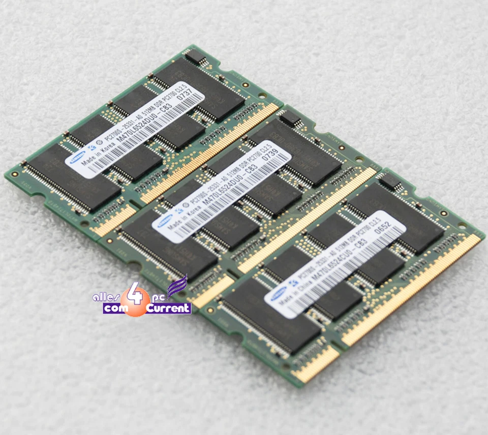 512mb Dimm Ddram PC333 PC400 PC2700 FSC Futro S200 S210 S220 S300 S400 S512 - Immagine 1 di 1
