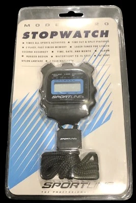 Sportline Black Stopwatch Water Resistant Model 220 New - Image 1 of 4