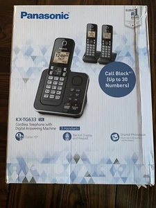 Combo de teléfono inalámbrico/con cable Panasonic KX-TG833SK 3 auriculares, caja abierta - Imagen 1 de 10