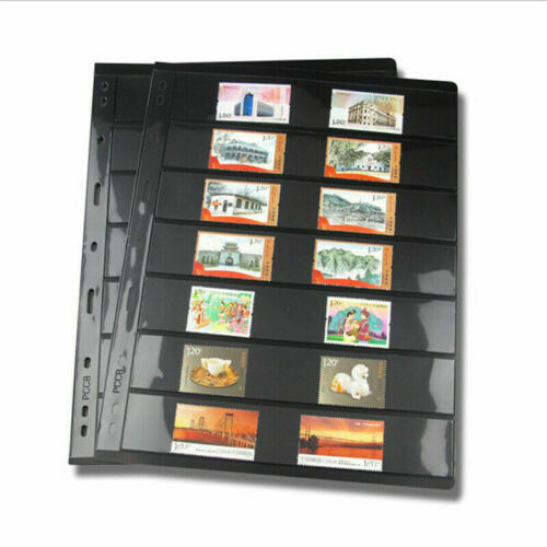 Double Sided Stamp Album Stock Pages Pack of 10 Pages With 9 Binder Holes UFF