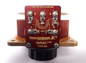 TECHNIPOWER VARIAC TYPE M5 120V 6A @ 400Hz AIRCRAFT FREQ w/ KNOB TESTED - Picture 1 of 7