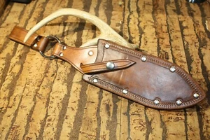 Custom THICK Leather {KABAR-BECKER-BK-7} dangler Knife Sheath-USA - Picture 1 of 1