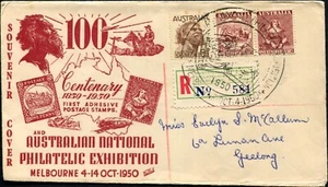 Australia 1950 Par ANPEX + 1 Show Reg Dirigido Cubierta Mundial, En muy buen estado - Imagen 1 de 1