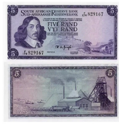 1966-1976 South Africa 5 Rand P-111 NEW UNC Banknotes - Image 1 of 2