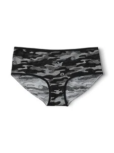 Happy Nation Girls Comfy Cotton Hipster Underwear Grey Camo Large - Picture 1 of 2