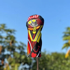 Premium Poker Queen Black Golf UT Hybrid Cover PU Headcover For Hybrid Golf Club - Picture 1 of 8