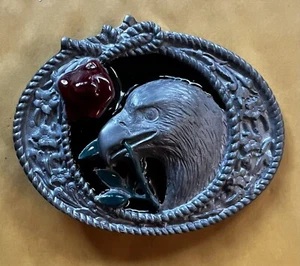 EAGLE ROSE BELT BUCKLE NEW APPROXIMATELY 3 3/8" X 2 5/8" - Picture 1 of 2