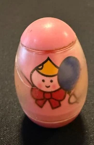 Vintage Hasbro Weebles Wobble Baby with Blue Balloon 1973 Rare Pink on Pink - Picture 1 of 2