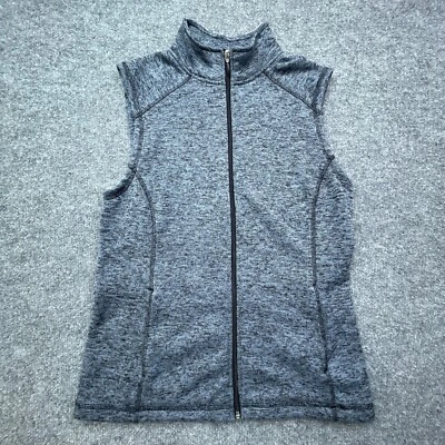 Exertek Vest Womens Medium Gray Full Zip Sleeveless Knit Pockets - Image 1 of 4