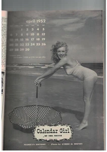 April 1952 issue of US Camera Magazine Marilyn Monroe Calendar Pin-Up - Picture 1 of 2