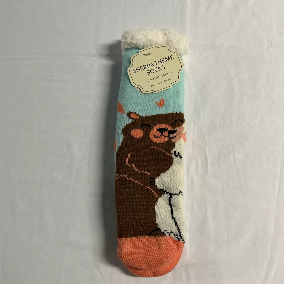 Compass Sherpa Critter Women Mouse Soft Warm Non-Slip Slipper Socks One-Size