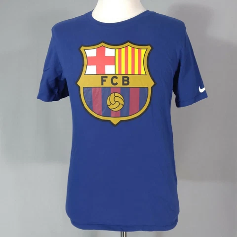 Nike FCB FC Barcelona soccer t-shirt adult medium blue short sleeve cotton Cover