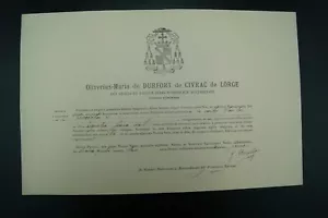 † año 1931 certificado de autenticidad santa genevieve parís relicario documento poitiers - francia † - Imagen 1 de 10