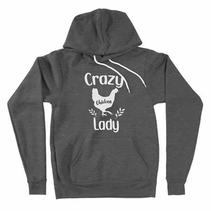 Crazy Chicken Lady Funny Quote Chicken Lover Farm Lady Unisex Hoodie Sweater - Picture 1 of 11