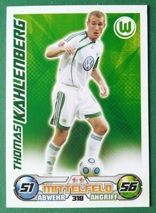TOPPS Thomas Kahlenberg VfL Wolfsburg Bundesliga 09/10 Match Attax Trading Card