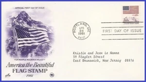 USA5 #1893 ADDR PCS ARTCRAFT FDC   Flag and Anthem "Purple Mountain Majesties" - Picture 1 of 1