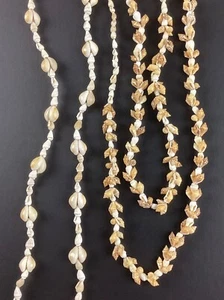 2 Cowrie Sea Shell Long Necklaces Hawaii Mermaid Boho Surfer Beach Hippie VTG - Picture 1 of 11