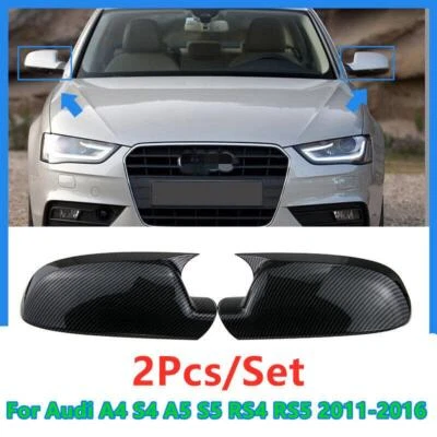 Tapa del espejo retrovisor bocina OX fibra de carbono para Audi A4 S4 A5 S5 RS4 RS5 2011-2016 Foto 1 de 4