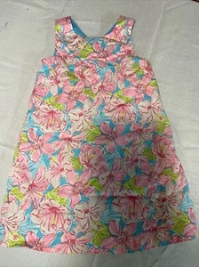 Tommy Bahama Size 5 Sleeveless Cotton Neon Pink Green Blue Floral Shift  Dress - Picture 1 of 8