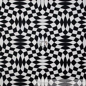BonEful Fabric FQ Cotton Quilt B&W Black White Wavy Check Race Car Flag Print US