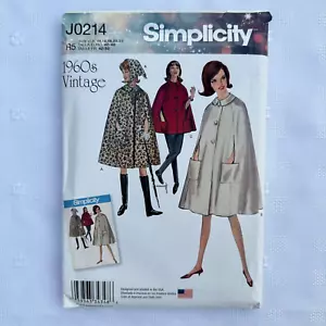 Simplicity 8017 J0214 1960s Vintage Misses Cape Pattern 14-16-18-20-22 Uncut FF - Picture 1 of 3