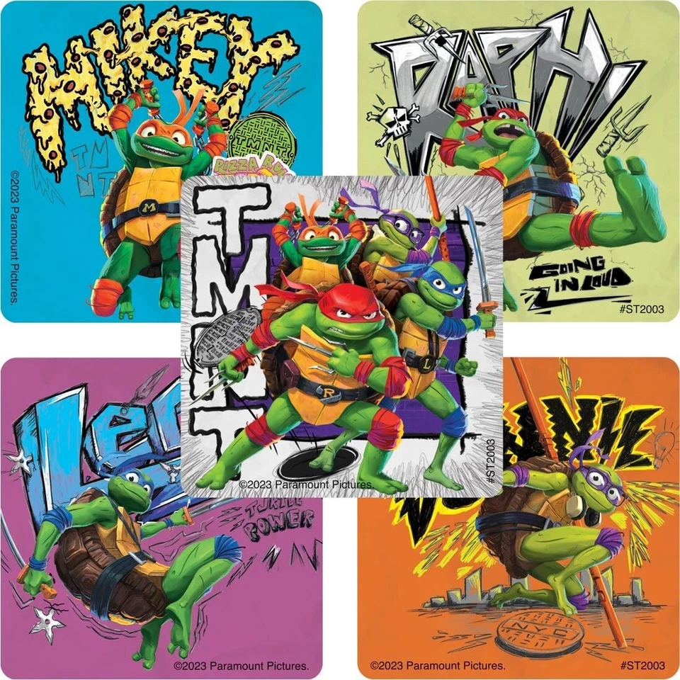 20 Teenage Mutant Ninja Turtles Mutant Mayhem Stickers Party Favors Teacher TMNT - Image 1 of 1