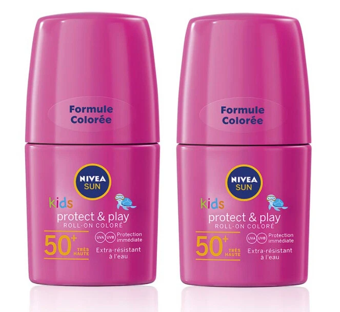 (169,50€/L) NIVEA SUN Kids farbiger Sonnen-Roller (2 x 50 ml)