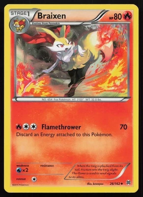 Pokemon Braixen 26/162 XY - BREAKthrough Non-Holo (LP - HP) - Image 1 of 2
