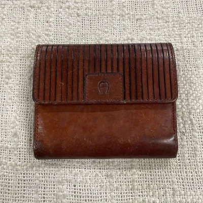 Cartera monedero vintage de cuero marrón Etienne Aigner Foto 1 de 4
