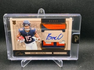 2024 Panini One Rome Odunze 3 CLR Patch /25 RC Auto RC - Foto 1 di 2