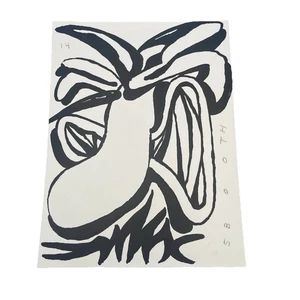 Naso ragazzo originale arte astratta disegnato e firmato a mano S Booth 2014 - Foto 1 di 5