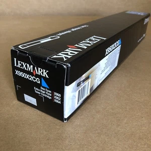 Oryginalny toner Lexmark X950X2CG cyjan bardzo wydajny - NOWY ZAPIECZĘTOWANY - Zdjęcie 1 z 1