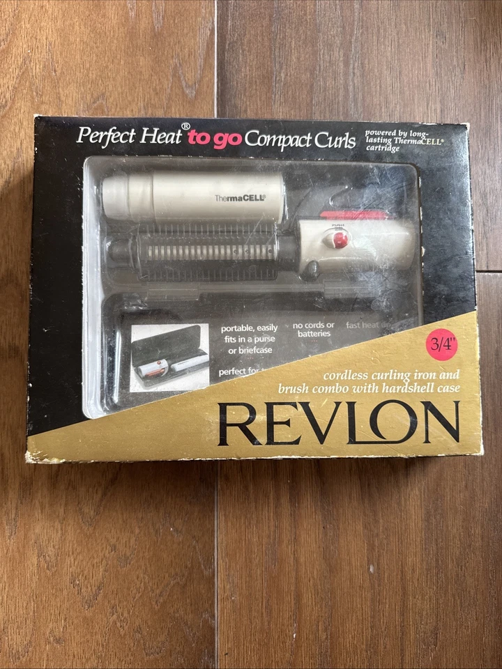 Vintage Revlon Perfect Heat To Go Compact Curls Cordless Curling Iron,New In Box - Image 1 of 4