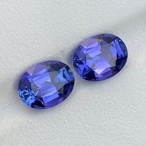 Pendientes de joyería de piedras preciosas ovaladas de tanzanita violeta natural certificada de 6.51 Cts - Imagen 1 de 8